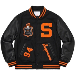 Chaqueta personalizada de cuero de vaca para hombre, chaqueta de béisbol con bordado de cuero - Product Image 1