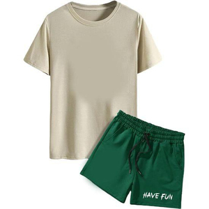 Ensemble décontracté homme personnalisé, nouvelle collection, 100 % coton, sportswear, chemise et short, léger, grande taille, deux pièces pour l'été - Product Image 6