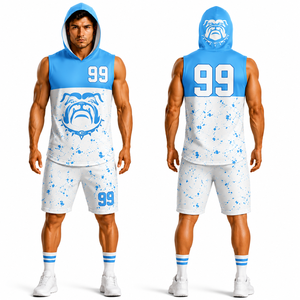 Conjunto de Uniforme de Fútbol Americano de Verano para Hombre, Sin Mangas, 100% Poliéster, Tela de Malla Transpirable, Talla Grande, Impresión por Sublimación, Corte Ajustado - Product Image 1