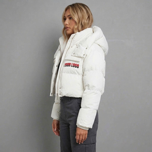 Chaqueta acolchada con capucha para mujer, muy vendida, 100% poliéster, tela cortavientos, ropa informal de invierno, abrigo acolchado sólido para mujer - Product Image 6