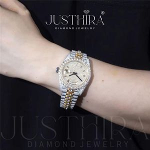 Unique Design Custom Logo Moissanite Diamond Watch High End Luxury <b>Wristwatch</b> with Stone Setting for Unisex Available For Sale - Product Image 4