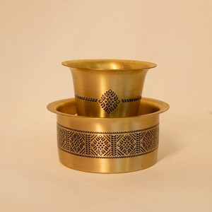 Beautiful Coloured Handmade Dabara Set Traditional Brass <b>Cup</b> and <b>Saucer</b> Elegant Tea Coffee Kitchenware At Wholesale Price - Product Image 6
