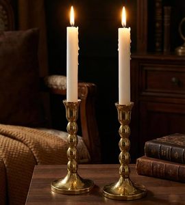 Aluminum Casted Gold Plated Candle Holder Set of 2 <b>Dining</b> <b>Table</b> <b>Centrepiece</b>, Aesthetic Christmas Decoration Candlestick Holder - Product Image 4