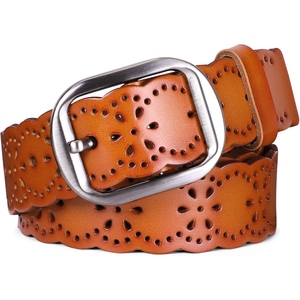 Cinturón de Cuero Genuino con Hebilla Cuadrada para Mujer, Accesorio de Moda de Alta Calidad, Cuero de Grano Completo, Opción de Marca OEM - Product Image 6