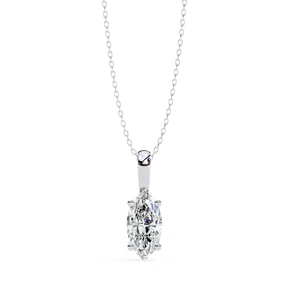 Charme en diamant de laboratoire de couleur E, taille marquise, en or massif 10K, 14K ou 18K, bijou unisexe pour cadeau de mariage, fiançailles et anniversaire - Product Image 3
