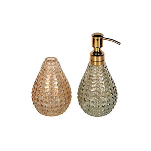 Distributeur de savon en verre de luxe avec pompe dorée, flacon rechargeable pour savon liquide et lotion - Product Image 1