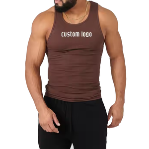 Custom Personalized Printing Men's Gym Tank Top Muscle Sleeveless Running Quick Dry Breathable Spandex/Cotton - Product Image 1
