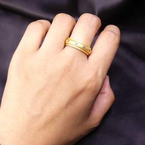 Bague tournante en diamant et pierres précieuses multicolores, classique et traditionnelle, dernière collection, pour fiançailles, mariage, fête, cadeau, en argent sterling plaqué or - Product Image 4