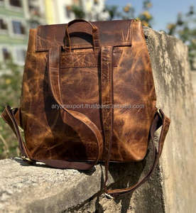 ใหม่วินเทจสไตล์เต็มลายหนังCrunchจริงHandmade Travelกระเป๋าเป้สะพายหลังRucksack Multiใช้สํานักงานเป้สะพายหลังโรงเรียนกระเป๋า - Product Image 5