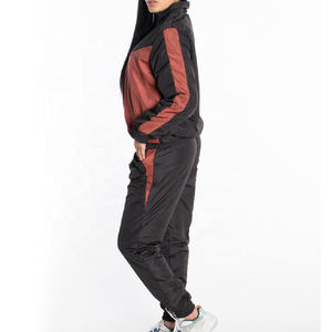 Ensemble de survêtement coupe-vent pour femme, coupe ample, décontracté, deux pièces, avec doublure en polaire, séchage rapide - Product Image 2