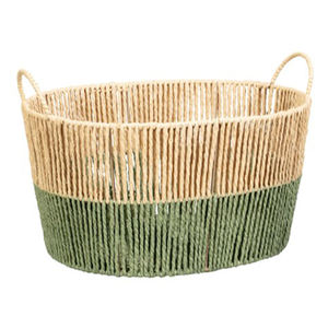 Panier de rangement en jonc de mer naturel fait main, grand panier rond écologique pour la décoration de la maison - Product Image 1