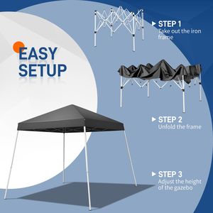 "6x6ft Portable <b>Canopy</b> <b>Tent</b> for Camping & Patio Easy Foldable Gazebo Carry Bag Included" - Product Image 6