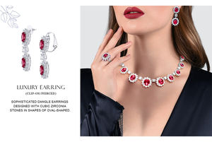 Collier pendentif en argent 925 plaqué rhodium de luxe avec CZ - Product Image 5