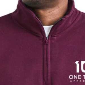 Sudadera con cremallera de 1/4 para adulto, color granate, de forro polar suave, cálida, informal, de manga larga, con capucha y cremallera de cuarto, ropa personalizada al por mayor - Product Image 6