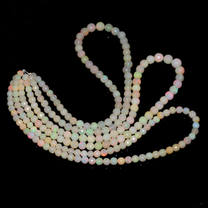 Opale d'Éthiopie 5mm-8mm, perles rondes facettées, opale naturelle d'Éthiopie Welo, opale feu, perles en vrac pour la fabrication de bijoux - Product Image 2