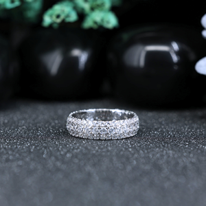 Anillo de Lujo con Pavé de Moissanita, Plata de Ley 925, Banda de Diamantes de Moissanita, Anillo de Boda para Mujer, Anillo Completo con Pavé, Joyería al por Mayor - Product Image 3