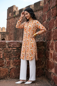 Kurta Informal Estampada para Mujer, Tela de Algodón Suave, Prenda Étnica Cómoda, Kurti Largo para Mujer, Ropa de Uso Diario, Proveedor de Ropa - Product Image 3