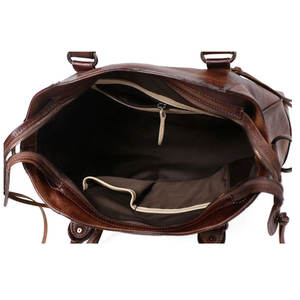 <b>Brown</b> Vintage Leather Tote Bag Women Shoulder Handbag Zipper Shopper for Daily Commuting - Product Image 3