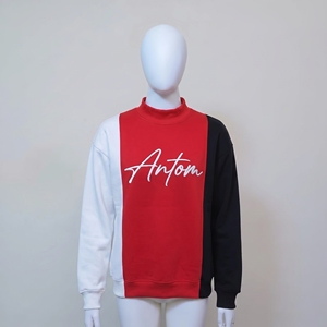 Custom Mock Neck Sweatshirt Color Block <b>Long</b> <b>Sleeve</b> Streetwear OEM ODM Wholesale Bulk Unisex Cotton Pullover Fashion <b>Top</b> - Product Image 1