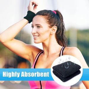 Bandeaux de poignet en tricot noir antidérapants de 4,5 cm de large pour la gym, toutes saisons, ajustement universel - Product Image 5