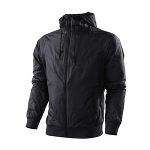 Manufacturer Wholesale Custom Lightweight Nylon Polyester Sports <b>Men</b> Hooded Contrast Color Block Windbreaker <b>Jackets</b> - Product Image 6
