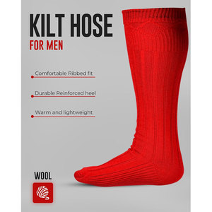 Top Designed Custom Handmade Kilt Hose <b>Socks</b> for Men Scottish Wool Blend Long Length <b>Soft</b> Breathable Comfortable Fabric Supply - Product Image 4