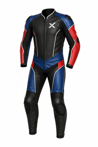 Combinaison de moto en cuir personnalisée avec logo imprimé |   Hiver |   Noir Rouge Bleu |   Fabricant OEM ODM |   Qualité de conception haut de gamme - Product Image 1