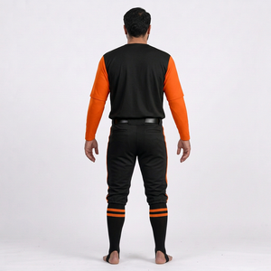 ชุดเบสบอลชาย เสื้อเจอร์ซีย์สีพื้น กางเกงขายาว แขนครึ่งตัว ระบายอากาศ แห้งเร็ว ต้านเชื้อแบคทีเรีย โพลีเอสเตอร์ 100% ติดกระดุม - Product Image 2