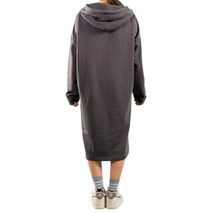Robe longue à capuche pour femme en gros, 100 % coton, polaire d'hiver, sweat-shirt oversize, fabricant de marque privée sur mesure - Product Image 5