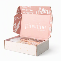 Boîte d'expédition postale en carton ondulé rose personnalisée avec logo, conception gratuite, pour cosmétiques