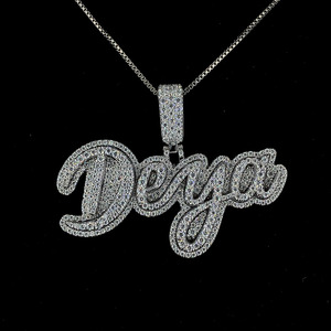 Colgante con nombre personalizado de 1,5 pulgadas, 2 pulgadas, 2,5 pulgadas, S925 D VVS, colgante de moissanita Hip Hop personalizado - Product Image 1