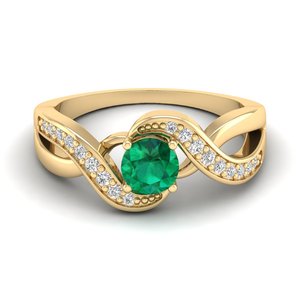 Anillo de Compromiso REYES con Esmeralda de Corte Redondo de Alta Calidad de 0.84 Quilates, Minimalista, Oro de 14K, Certificado GRA, Joyería de Moissanita - Product Image 6