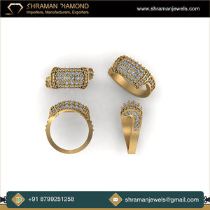 Hip Hop Iced 10K Solid Gold Pass Tester 4 Rows VVS Moissanite Rapper Dazzling Sparkly Luxury Geometric Eternity Band <b>Custom</b> <b>Ring</b> - Product Image 6