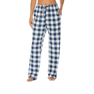 Pantalones de Pijama a Cuadros Buffalo de Color Sólido para Mujer, Ropa de Dormir con Bolsillos, Venta al Por Mayor del Fabricante - Product Image 4