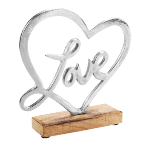 Ornement de Noël au design élégant avec base en métal et en bois, pour décoration festive, décoration d'étagère, ou pour offrir. - Product Image 1