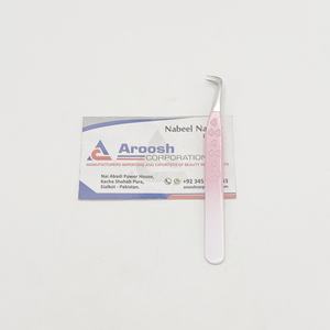 Pinzas de doble tono de punta de 90 grados al por mayor, pinzas de extensión de pestañas de corazón de acero inoxidable sostenibles, logotipo personalizado - Product Image 2