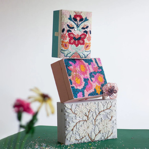 Premium <b>Floral</b> Beaded MDF & Fabric Jewelry <b>Box</b> Handmade Craft Decorative Storage Case 1-3L Capacity Gift <b>Box</b> for Bulk Buyers - Product Image 6