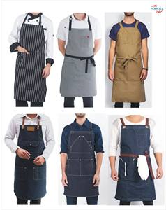 Delantal de Chef Unisex HARAZ de Alta Calidad, en Mezclilla Twill, con Cierre de Botones en Cuello y Cintura Ajustables, de Secado Rápido y Transpirable - Product Image 5