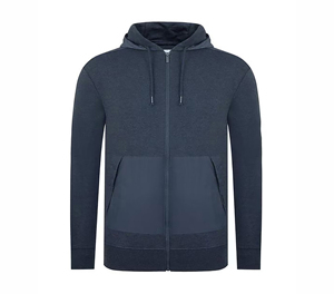 Sweat à capuche zippé intégral 2 voies pour homme, en coton épais, coupe classique, respirant, écologique, avec poches, vierge pour personnalisation - Product Image 1
