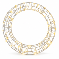 Guirlande métallique lumineuse à piles avec LED blanc chaud et centre ouvert pour la décoration murale moderne de la maison