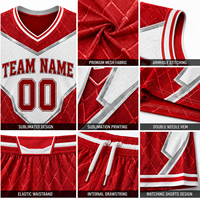 Uniforme Personalizado para Academia de Baloncesto, Conjunto de Camiseta y Pantalones Cortos Sublimados de Secado Rápido, Tallas Grandes para Adultos, 100% Poliéster, OEM, ODM