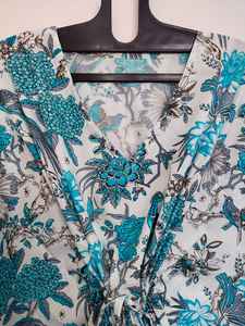 Vestido Kaftan Hecho a Mano en India para el Festival de las Aves, Ligero, para la Playa - Product Image 3