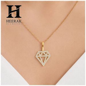 Breloque de luxe en or massif 14K 18K avec diamant véritable à taille géométrique et motif filigrané, Bijoux en gros - Product Image 1