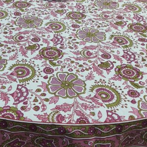 Indian Artisan Hand Block Floral Print Cotton 4 Seater <b>Round</b> Dining <b>Table</b> Cover for Wedding Parties Elegant Decorative Home - Product Image 4