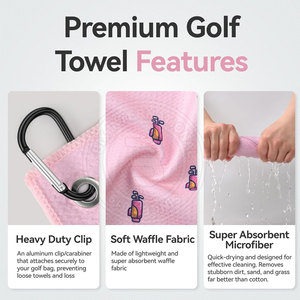 Serviette de golf portable de haute qualité pour les golfeurs voyageurs entre les terrains et les clubs internationaux - Product Image 3