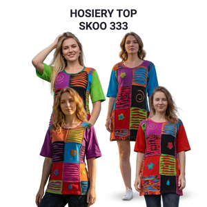 Indian Bohemian Stylish Nepali Knitted Hosiery Short Tank <b>Tops</b> for Women with Ribbons Customized Colors & Anti-shrink Design - Product Image 2