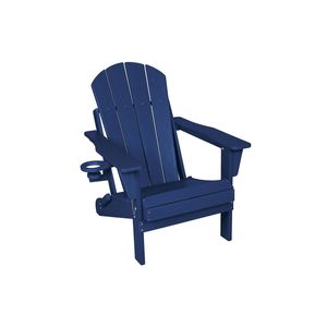 Set di sedie Adirondack pieghevoli blu navy in 3 pezzi con tavolino laterale, include 2 sedie e 1 tavolo - Product Image 1