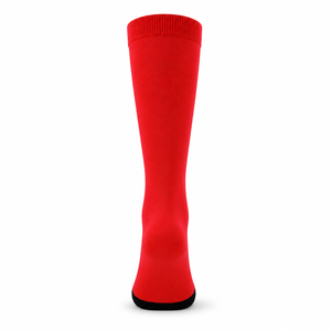 Red <b>Knee</b> <b>High</b> Socks Solid Color Knitted Regular Style for Sports - Product Image 2