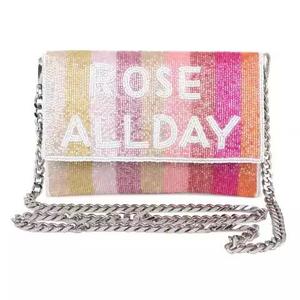 Bolso de mano artesanal de cuentas de vidrio con bordado abstracto colorido, forma rectangular, para fiestas. - Product Image 4