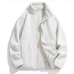 Veste unisexe en polaire épaisse, col montant, fermeture éclair, manteau d'hiver, doublure en sherpa, vêtement d'extérieur décontracté et chaud - Product Image 2